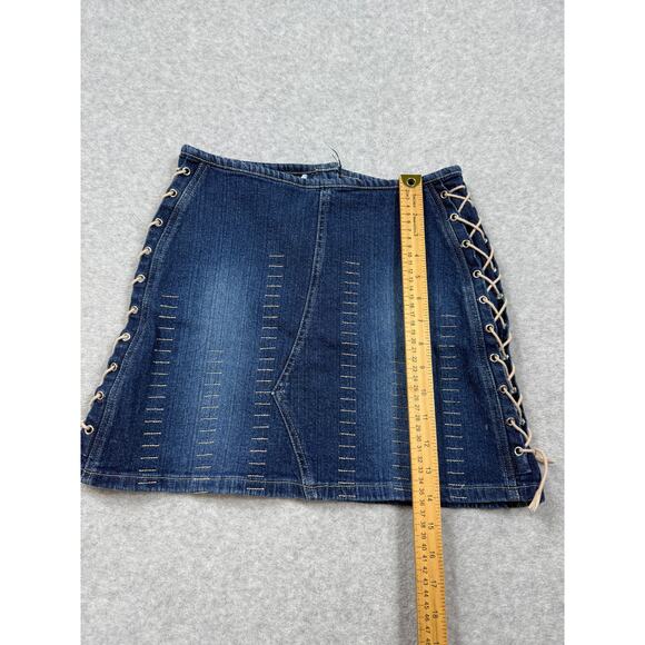 Y2k Comfort Jeans Junior Womens Size 3/4 Denim Skirt - Picture 8 of 9